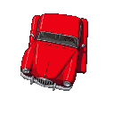 red ford torino, top down rpg view, in the style of final fight
