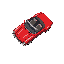 convertible red ford torino, rpg top down view, in the style of final fight