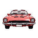convertible red ford torino, in the style of final fight