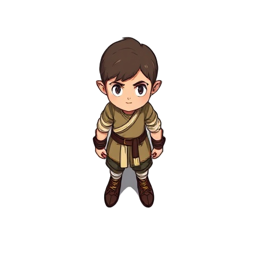 jovem plebeu rpg roupas simples de aldeão, loiro