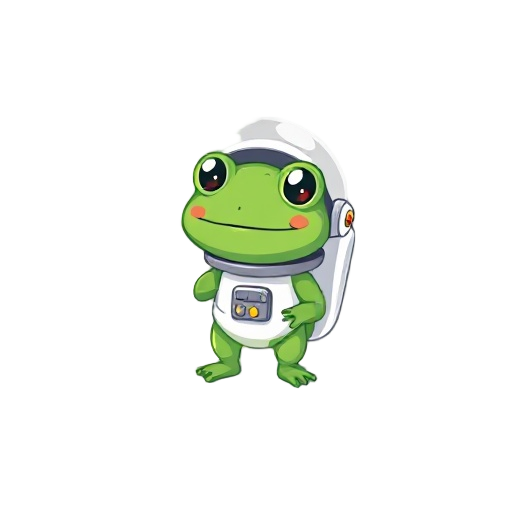 a cute frog astronaut idle 