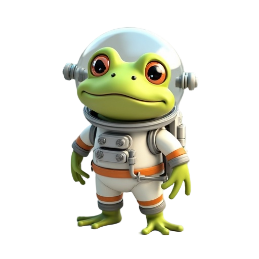 a cute frog astronaut