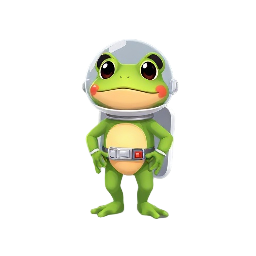a cute frog astronaut