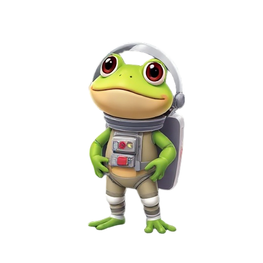 a cute frog astronaut