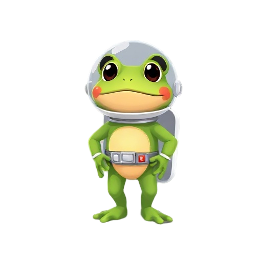 a cute frog astronaut