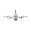 cartoon-style airplane in a vertical view.