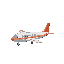 cartoon-style airplane in a lateral view.