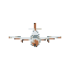 cartoon-style airplane in a vertical view.