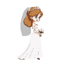side view white dress bride