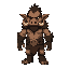 meant to be a version of an orc. humanoid in shape and proportion, but hairy, small pointed pig-like snout, tusks, and a slightly elongated face, being almost like that of a boar man. unarmored.
