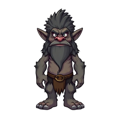 a troll, accurate to it's depictions in scandinavian folklore.