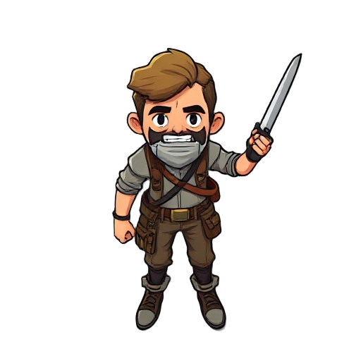 eu quero um personagem swl+ para o meu jogo de aventura indie o personagem tem que ser homem que usa um chapéu  faça as animações dele