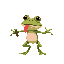 a frog that atacks with the tongue, or a sword, and he jumps and run