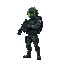modern soldier with gun from side green 
