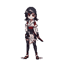 japanese female assassin with a dagger