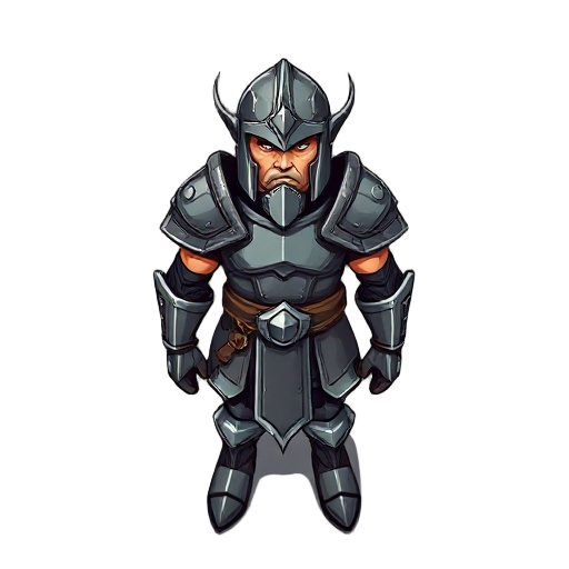 a barbaric warrior in metallic armour