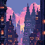 background of a medieval megacity — tall castle-like towers mixed with modern neon signs, stone streets, and old banners. a blend of fantasy and urban chaos. atmospheric lighting, slightly moody tone, detailed environment.