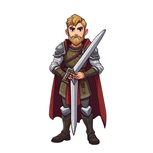 male paladin with greatsword