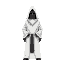 racist kkk with an white, square shaped robe sect member with cover up