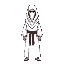 kkk with an white, square shaped robe sect member with cover up