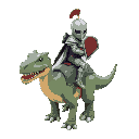 knight riding dinosaur