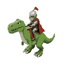 knight riding dinosaur