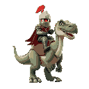 knight riding dinosaur