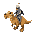 knight riding dinosaur