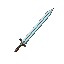a sword shaped like a ram stick