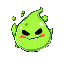 enemy slime like slime rancher color green with cute face