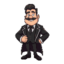 a rich guy from a cassino, with a  fancy outfit