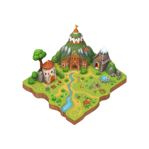 quiero que hagas un mapa 2d de un reino, en el que haya diferentes biomas, que sea rpg y que se vea como si fuera un mapa abierto. 