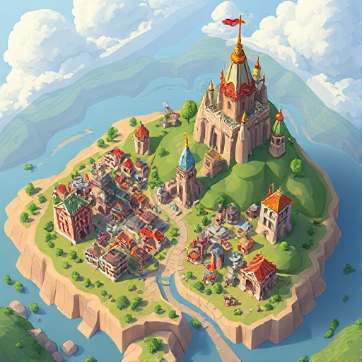 quiero que hagas un mapa 2d de una ciudad básica para un juego mmorpg. 