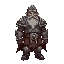 dwarven warrior in full iron armor, no weapon no helmet