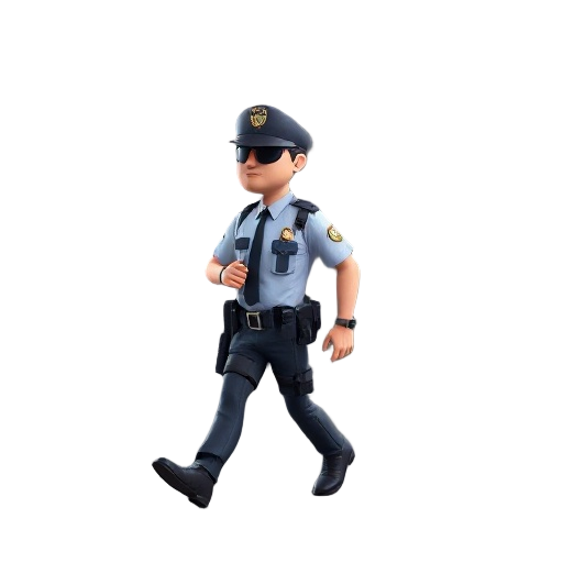 virtual police walking