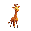 creat a fiery pixelated giraffe on a volcanic quest to win the land .. fiersome