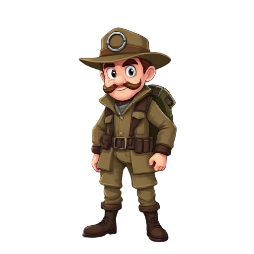 victorian era explorer in khaki that resembles milo from the movie atlantis