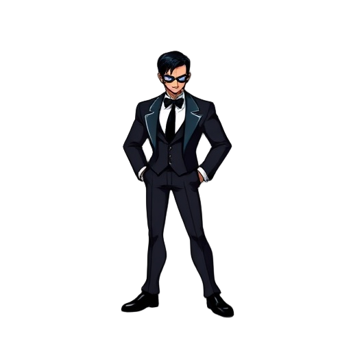 generate a sprite of zero from the megman zero series, with a tuxedo on, similar  to john wick