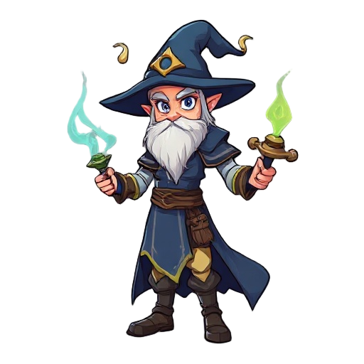 a fantasy mage character inspired by the game tibian.