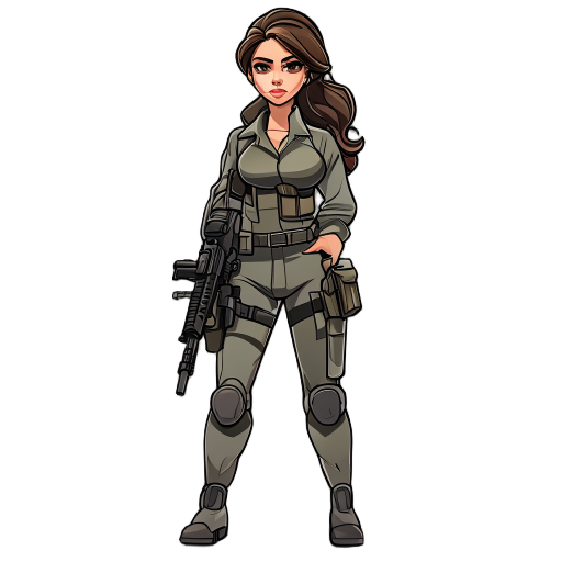 woman beuatiful gunner
