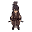 creates a samurai with long, tied-up hair. in which his sword is kept in its sheath. with oriental clothing. very stylish and detailed.