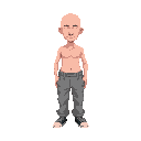 a basic topdown stile bald character with only pants on