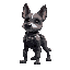 dog cyberpunk with metal