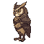 cartoon armored owl side view 