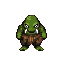a ogre with two white fangs. a pixel sprite for the top down rpg game
