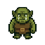 a ogre with two white fangs. a pixel sprite for the top down rpg game