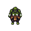 a ogre with two white fangs. a pixel sprite for the top down rpg game