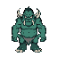 a ogre with two white fangs. a pixel sprite for the top down rpg game