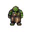 a ogre with two white fangs. a pixel sprite for the top down rpg game