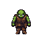 a ogre with two white fangs. a pixel sprite for the top down rpg game